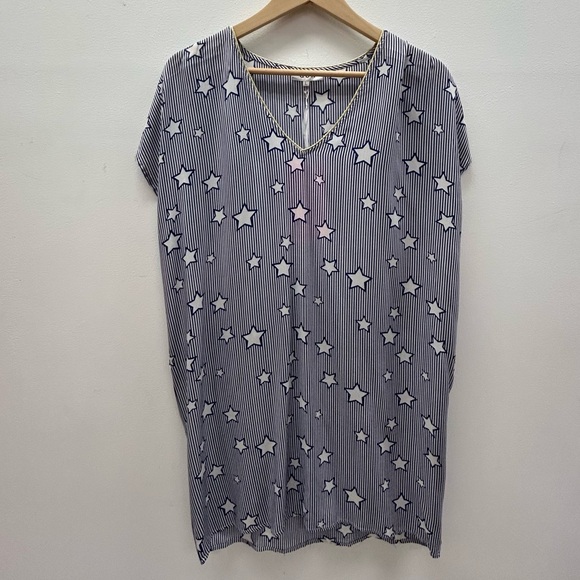 GOA size L blue white Stars and Stripe Swim Tunic good condition light fabric - Picture 4 of 14